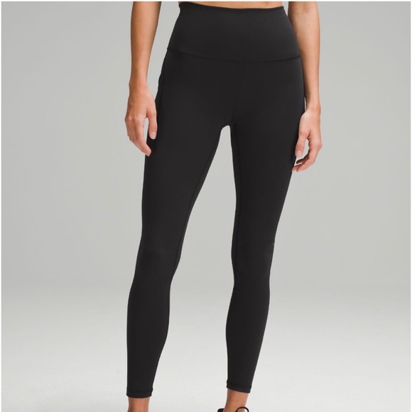 lululemon athletica Pants - Lululemon Black Wonder High Rise Under Pocket Trainer Drawstring 25” Legging 2